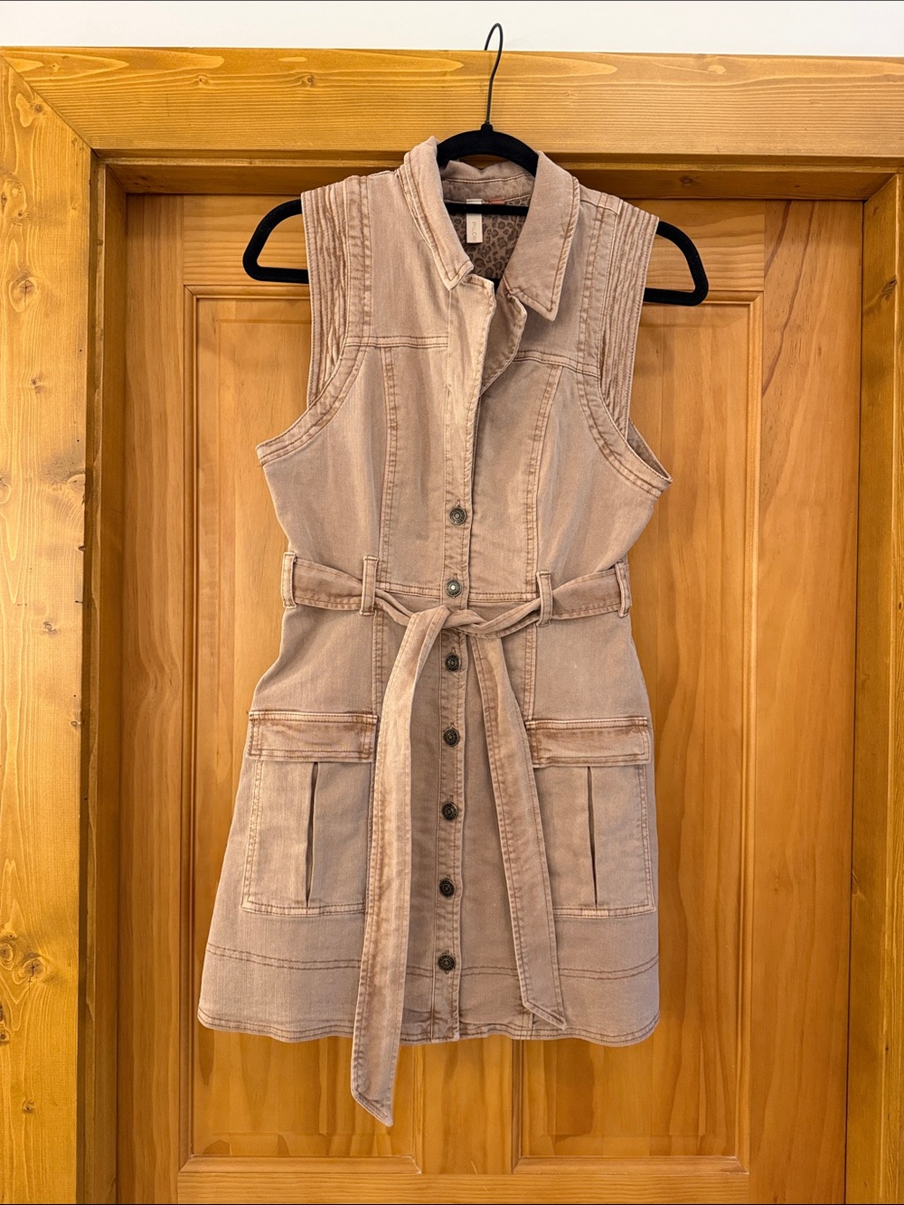 NWOT Pilcro Sleeveless Button-Front Utility Mini Dress